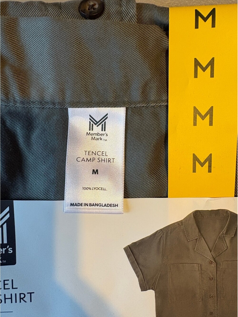 Member's Mark Tencel Camp Shirt Relaxed Fit with Two Chest Pockets Medium - Picture 5 of 6